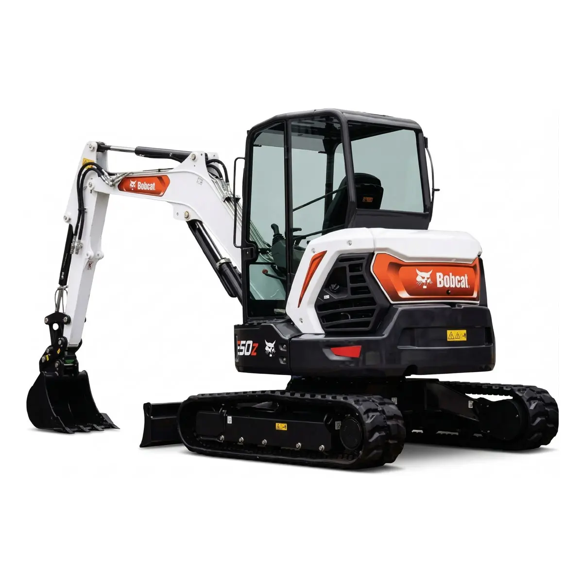 Location de mini excavatrice (pelle mécanique 3.5 tonnes avec long bras pour drain français) Bobcat E35 à Portneuf - Équipements ACMAT