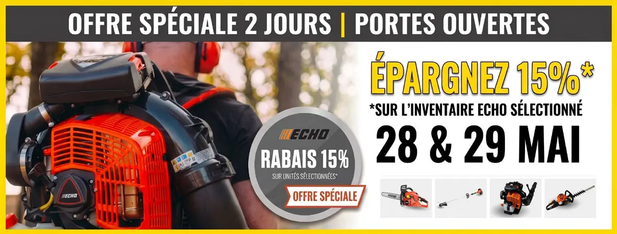 Vente Portes Ouvertes ECHO - 28 et 29 Mai - Les Équipements ACMAT