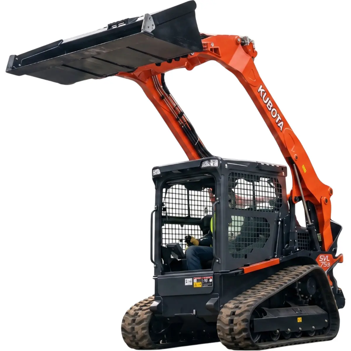 Chargeur compact sur chenilles Kubota SVL75-3 de 74.3 HP avec cabine fermée disponible dans la région de Portneuf et Québec - Équipements ACMAT